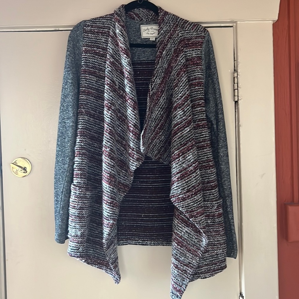 Lucky Brand Striped Drape Front Sweater